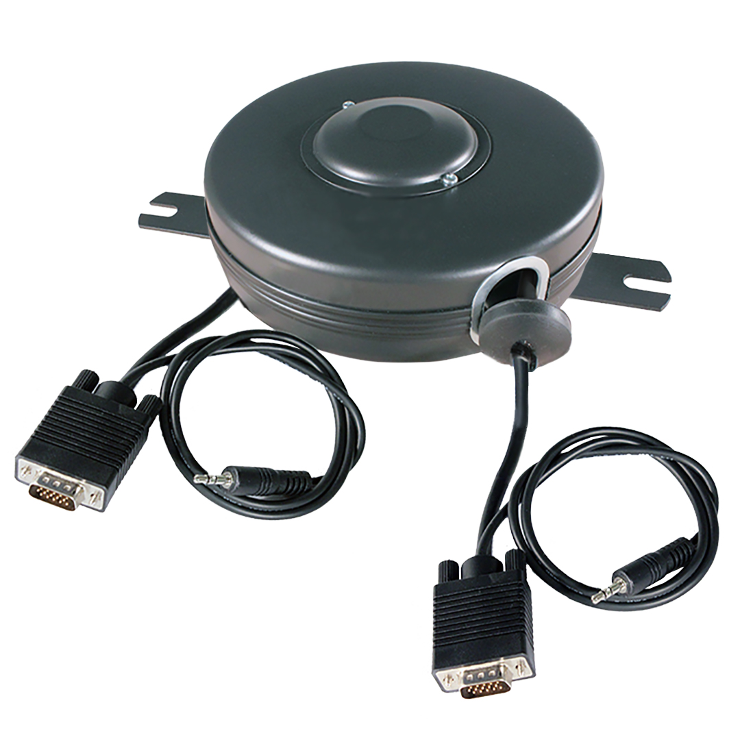 [ VGA15A ] Stage Ninja® 15 Foot Retractable VGA with Audio Cable Reel