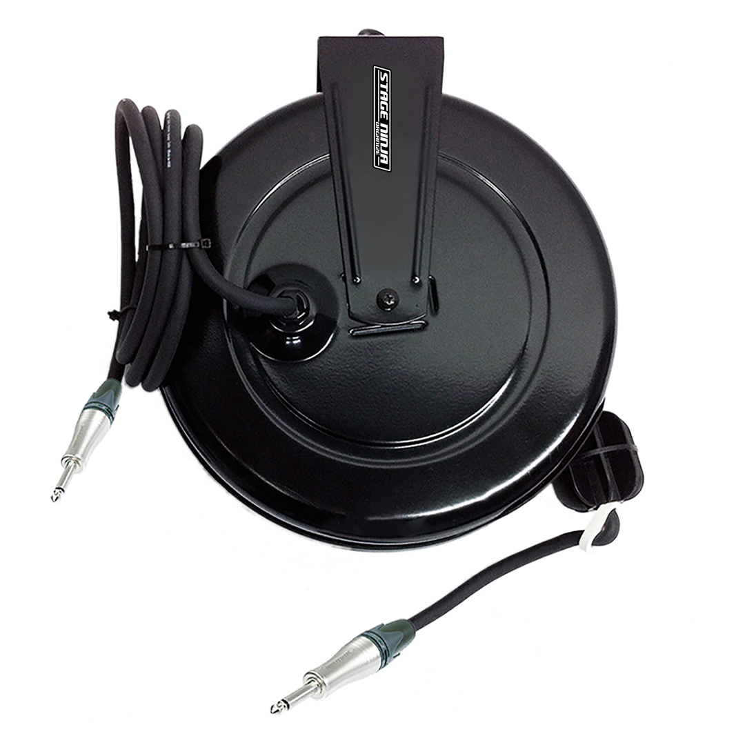 SPK-40-QI ] Stage Ninja® 40 Foot Retractable Neutrik SpeakON Speaker Cable  Reel - Stage Ninja
