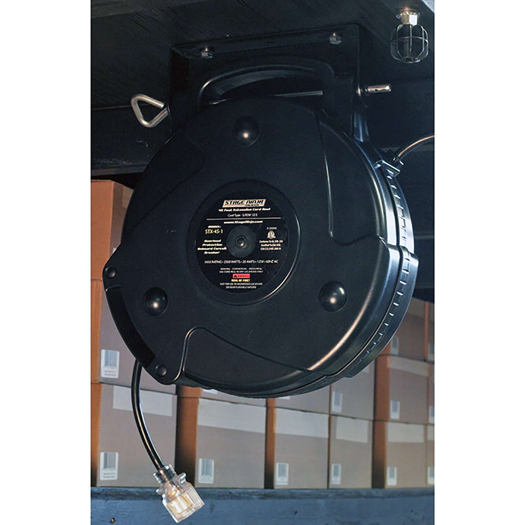 STX-45-1 ] Stage Ninja® 45 Foot Retractable 12/3 Power Reel