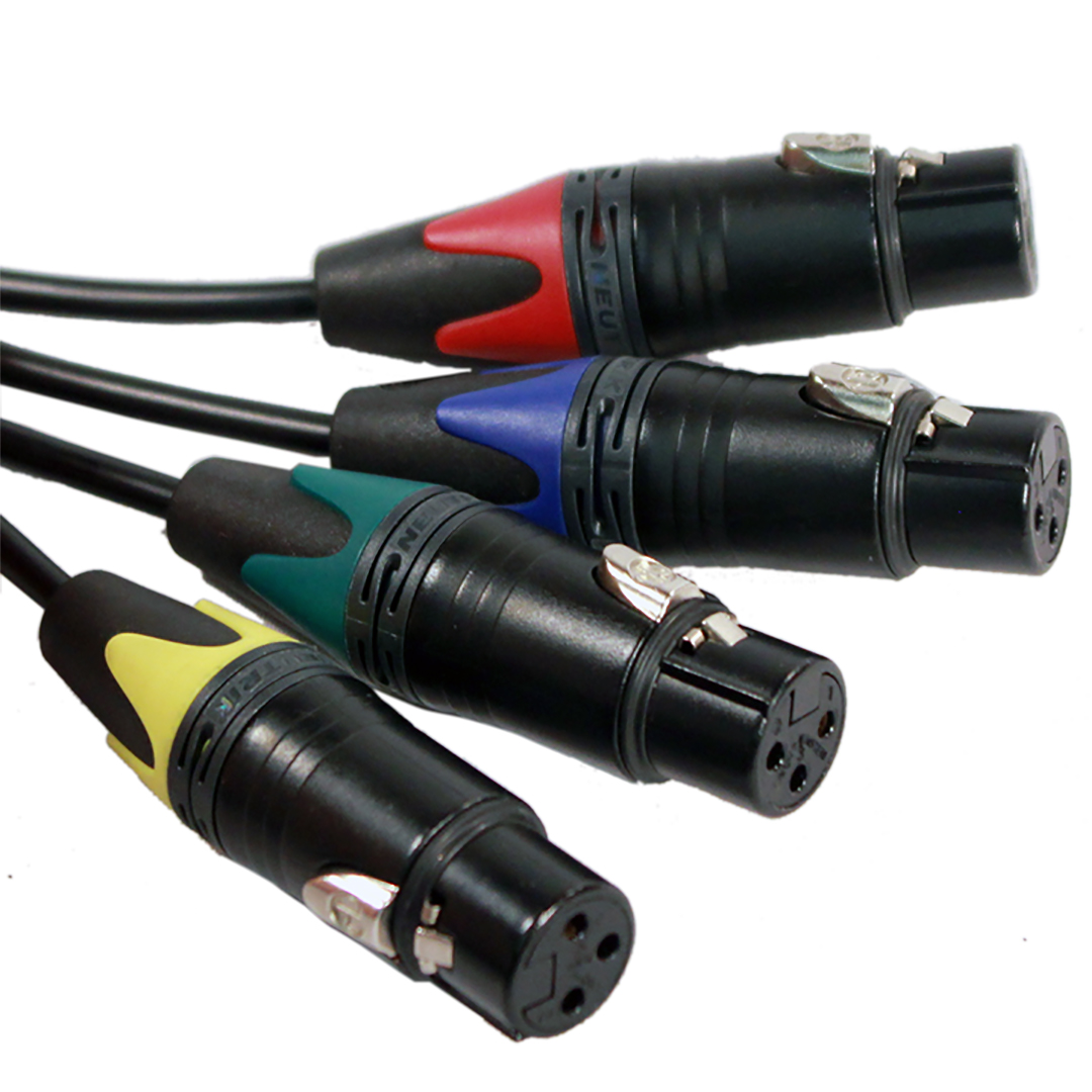 [ XLR425S ] Stage Ninja 25 Foot Retractable 4 Channel XLR Cable Reel